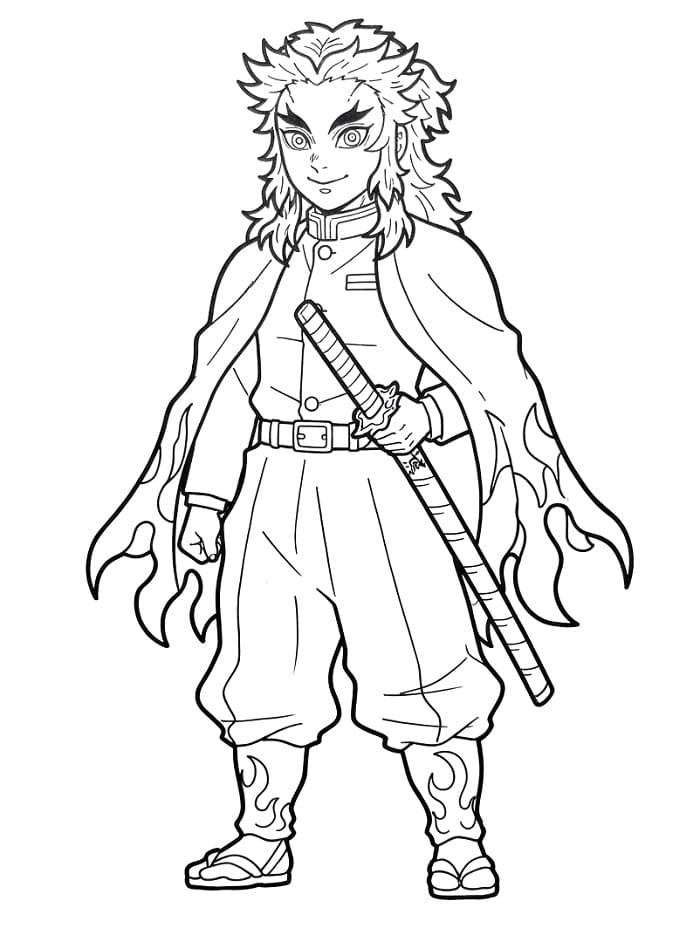 Kyojuro Rengoku da Stampare da colorare