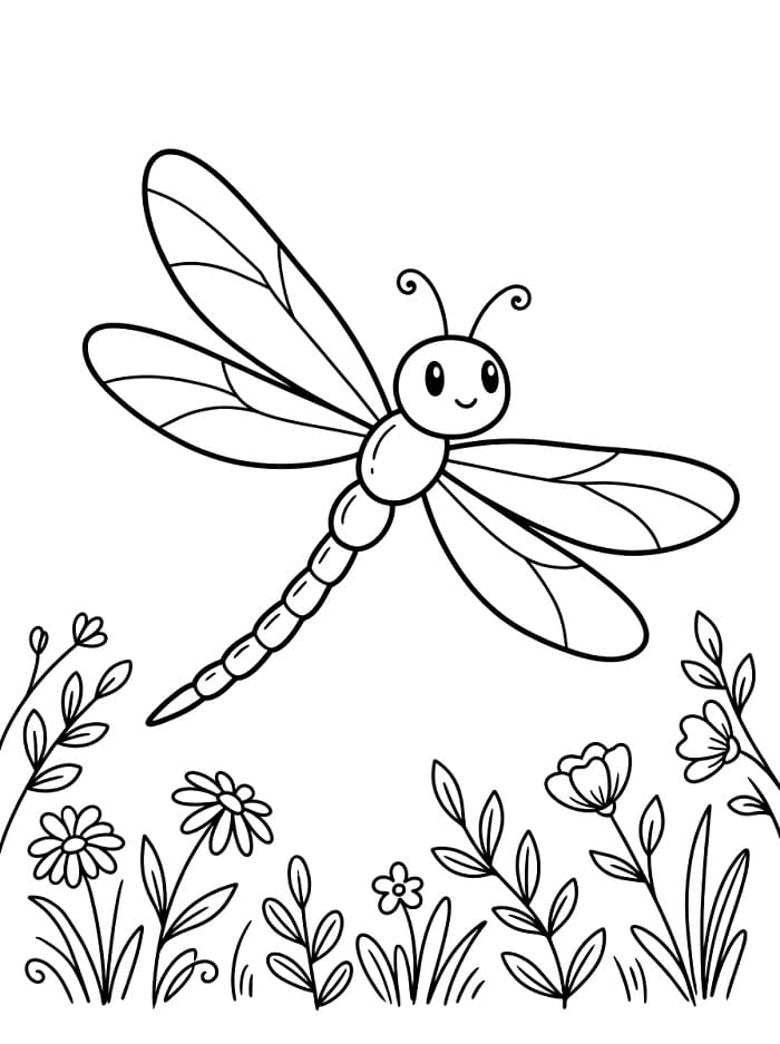 Libellula Adorabile da colorare