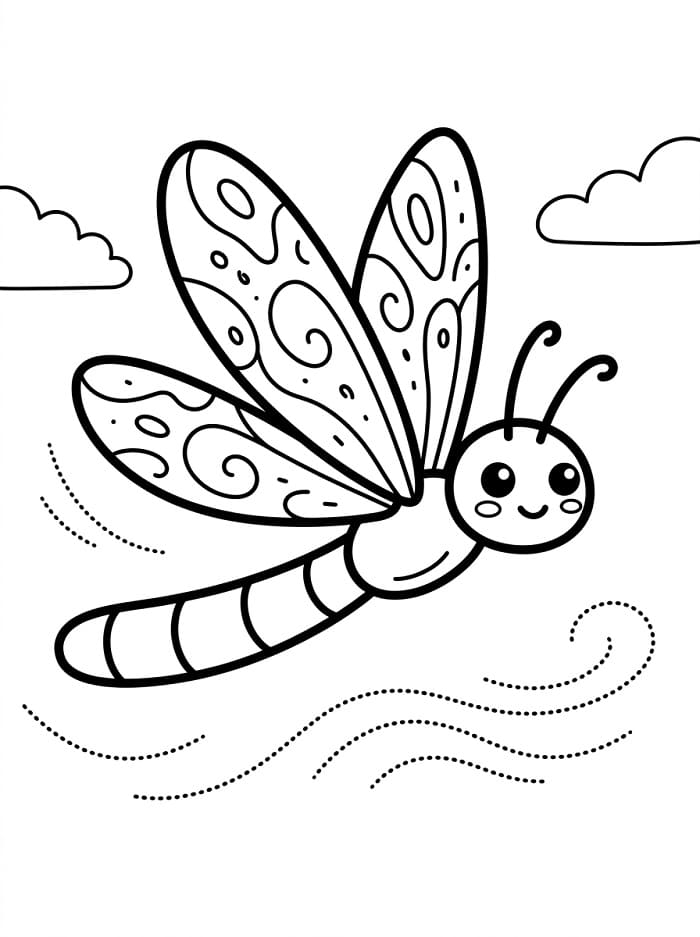 Libellula Stampabile Gratuita da colorare