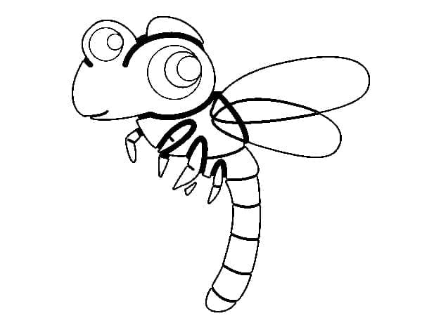 Libellula per Bambini di 3 Anni da colorare