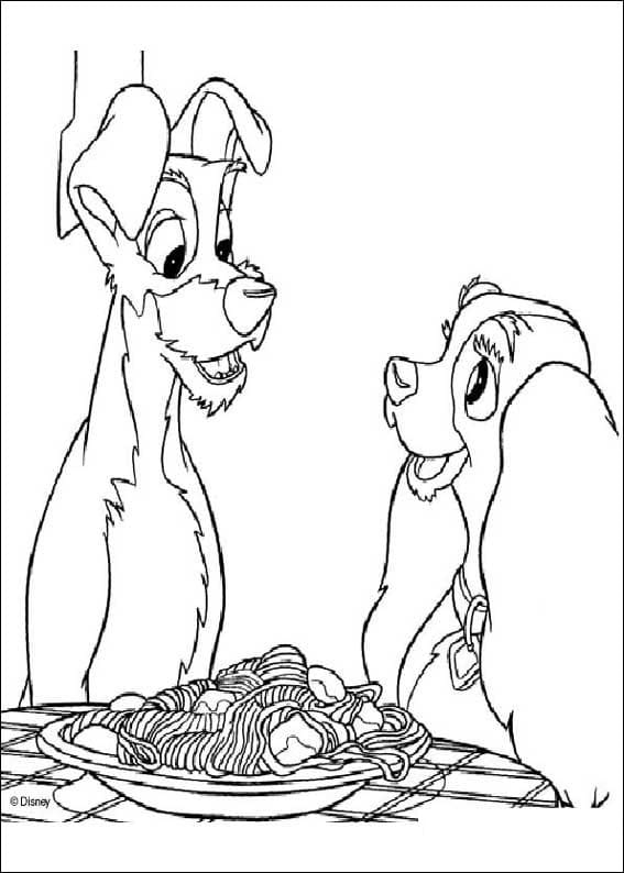 Lilli e il vagabondo Disney da colorare