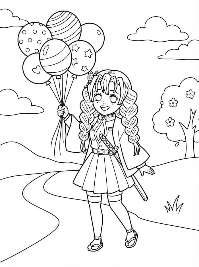 Mitsuri Kanroji in Regalo da colorare