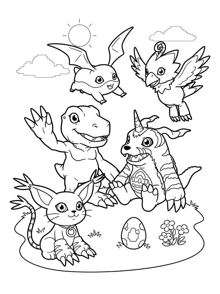 Personaggi Digimon carini da colorare