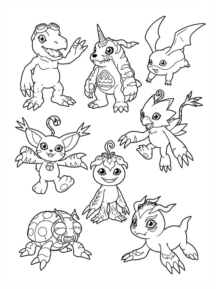 Personaggi Digimon da colorare