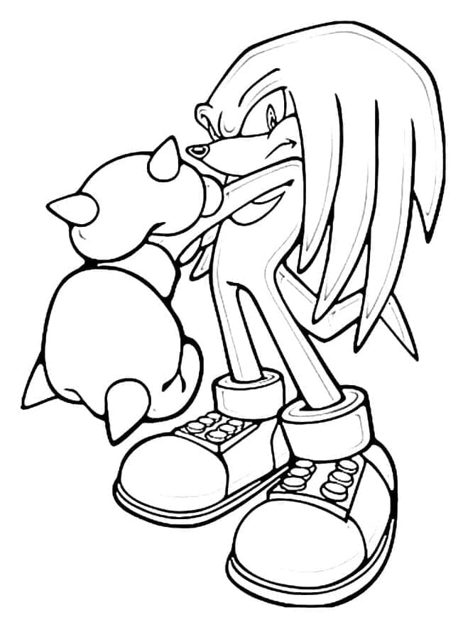 Stampabile Gratuito Knuckles da colorare