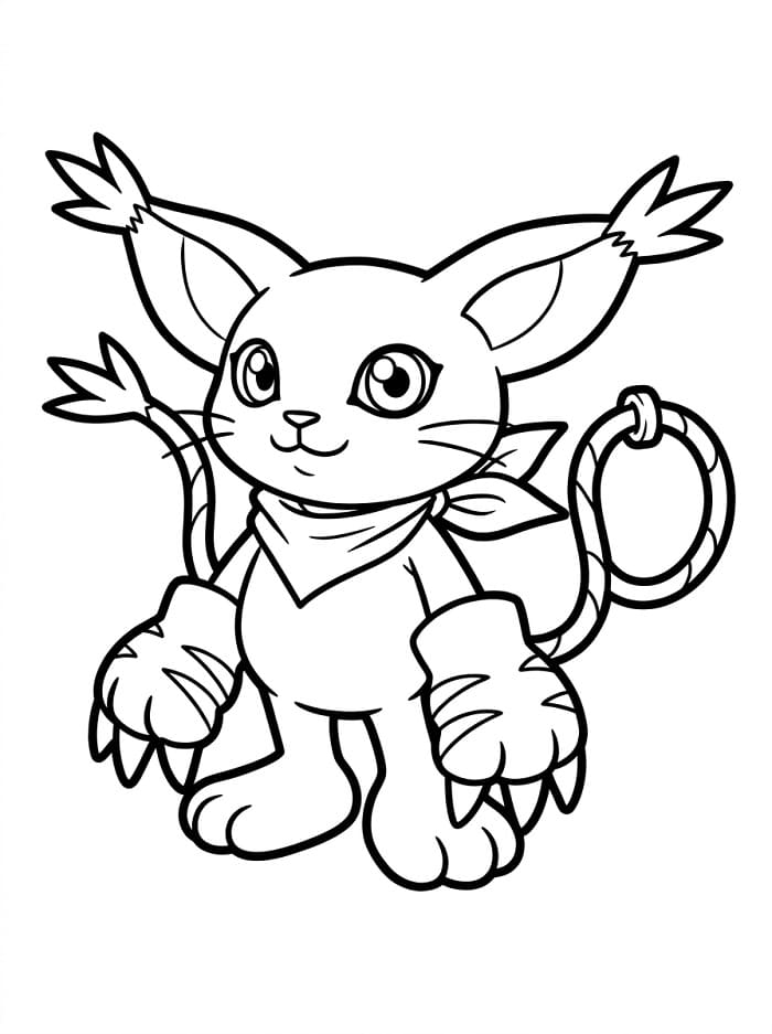 Tailmon di Digimon da colorare