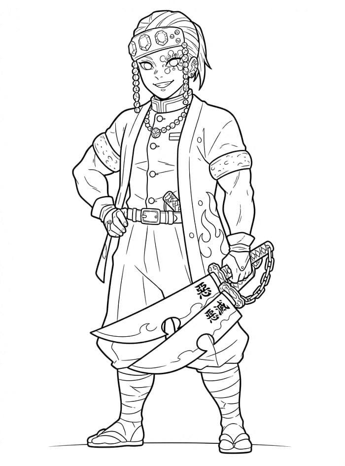 Tengen Uzui Demon Slayer da colorare