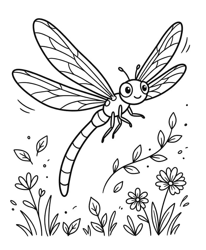 Una Libellula Carina da colorare