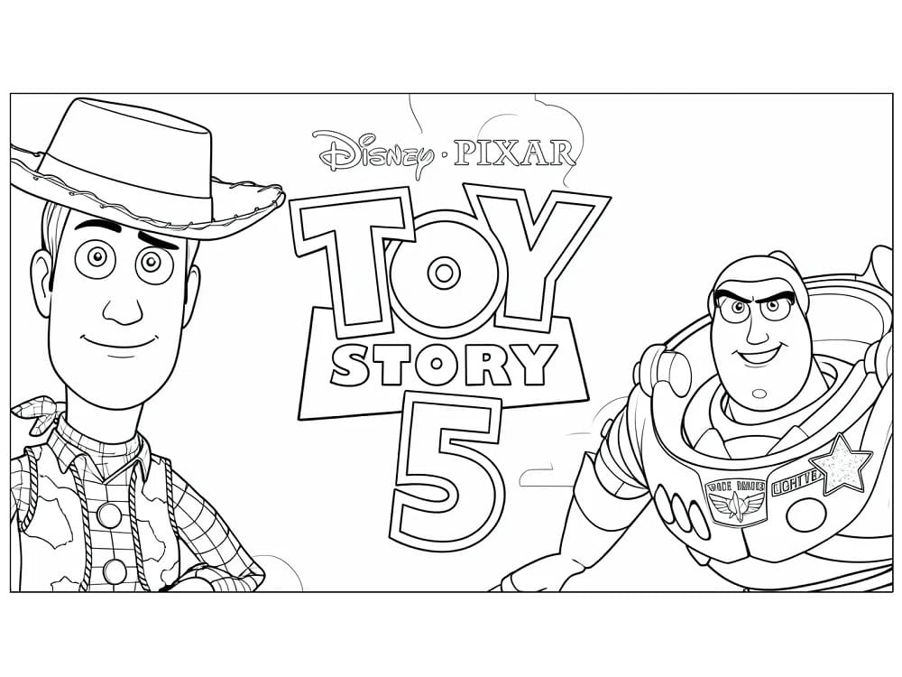 Woody e Buzz di Toy Story 5 da colorare