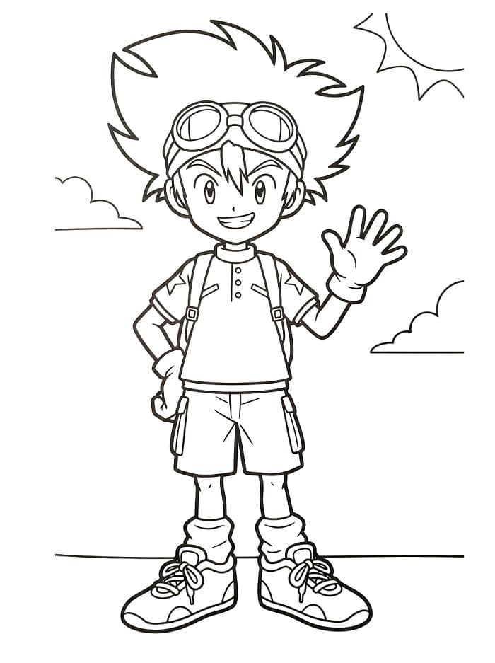 Yagami Taichi di Digimon da colorare