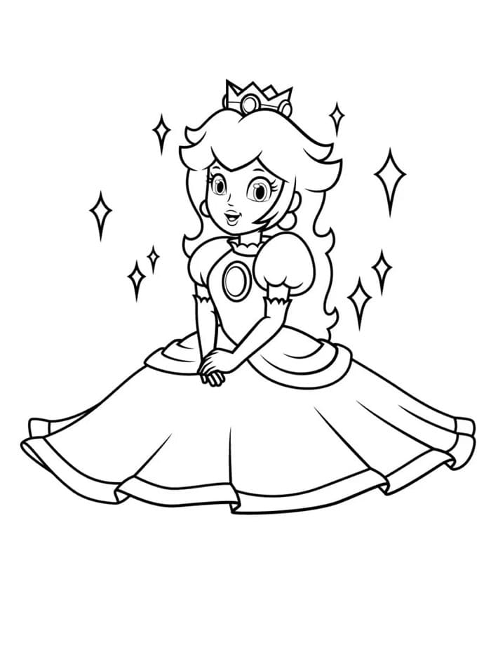 Adorabile Principessa Peach da colorare