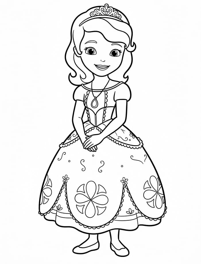 Adorabile Principessa Sofia da colorare