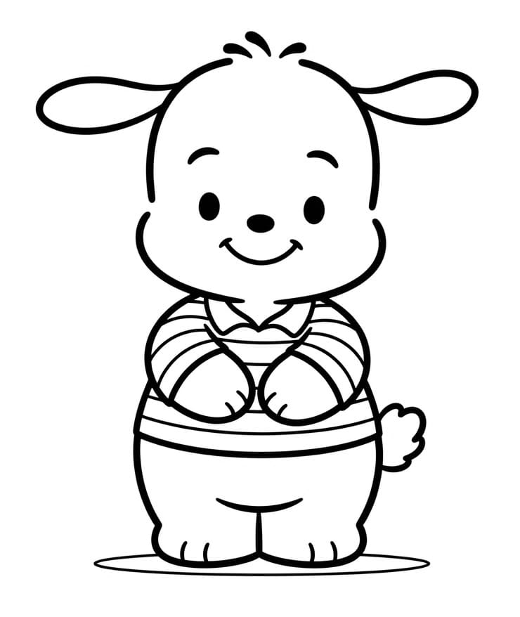 Amichevole Pochacco da colorare
