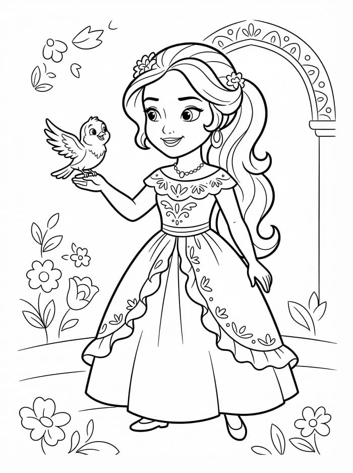Bella Principessa Elena da colorare