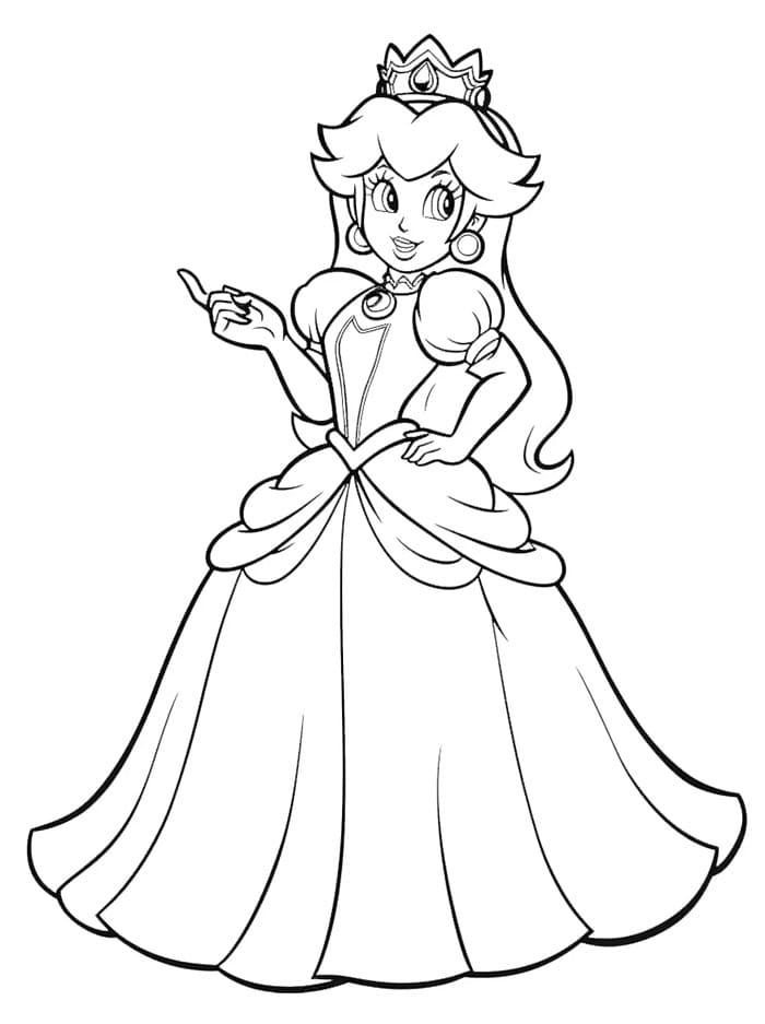 Principessa Peach da colorare