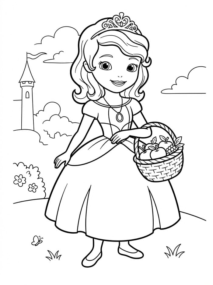 Bella Principessa Sofia da colorare