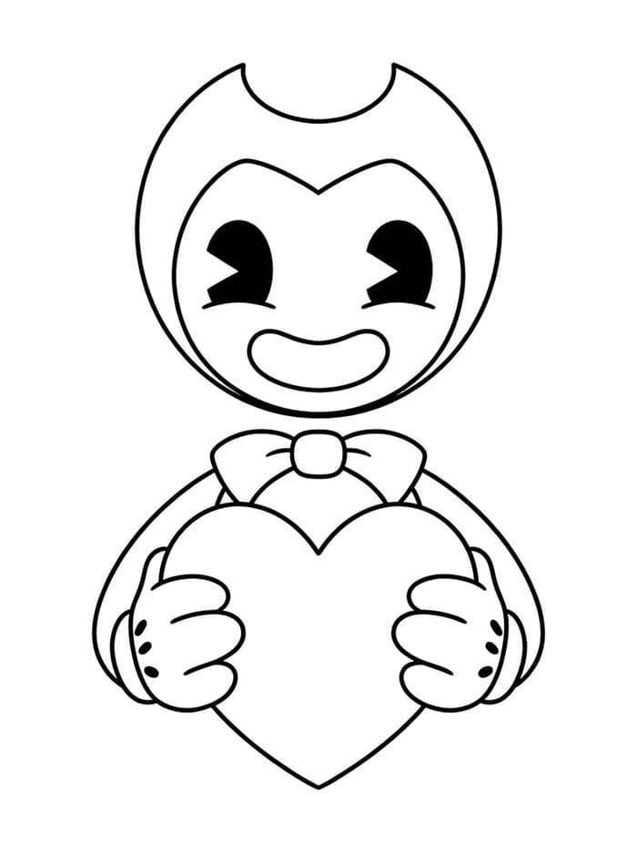 Bendy con Cuore da colorare