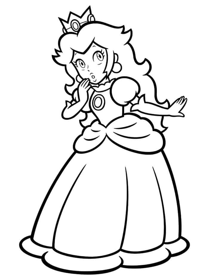 Carina Principessa Peach da colorare