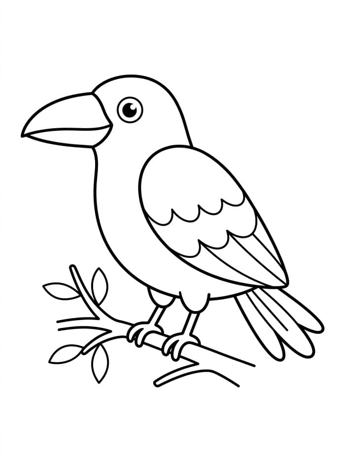 Carino Corvo da colorare
