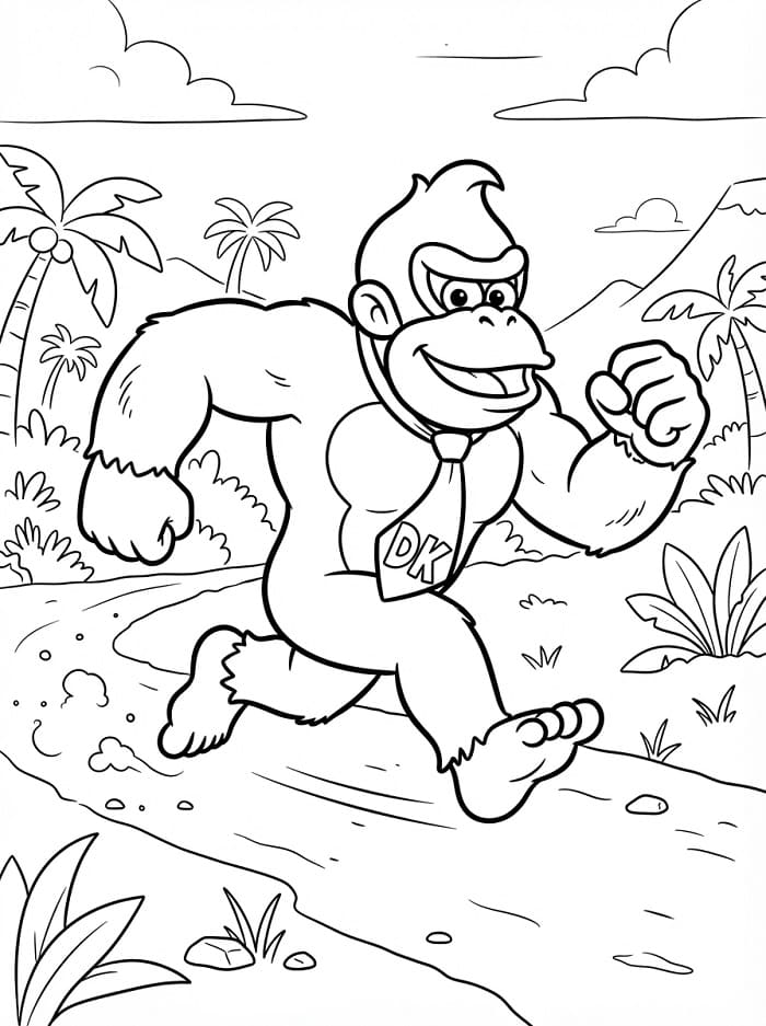 Donkey Kong Sorridente da colorare