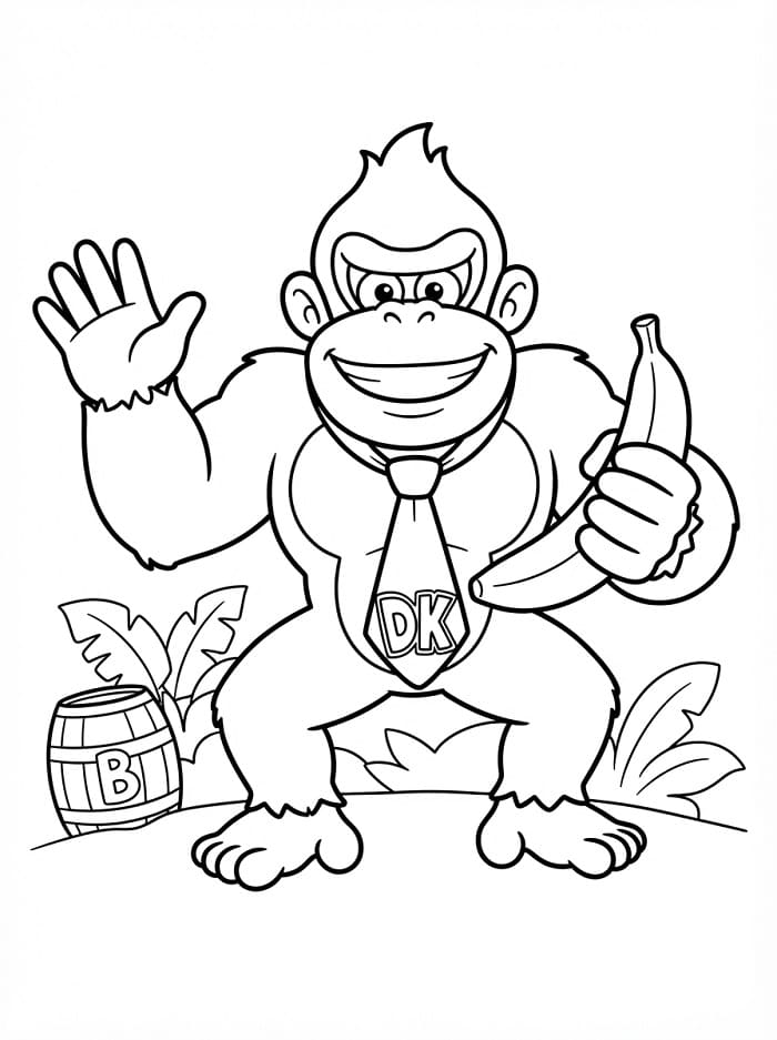 Donkey Kong Stampabile Gratis da colorare