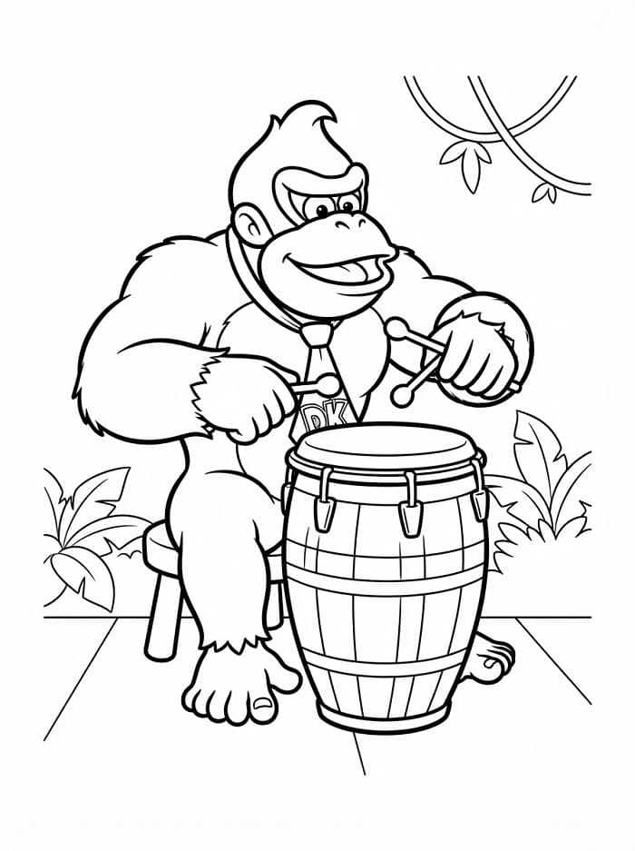 Donkey Kong Stampabile Gratuito da colorare