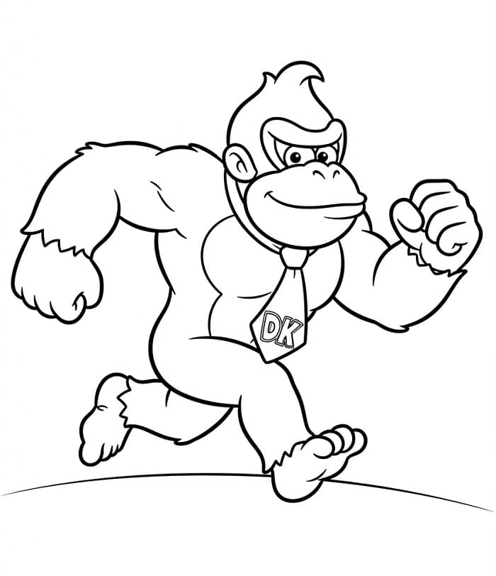 Donkey Kong che corre da colorare