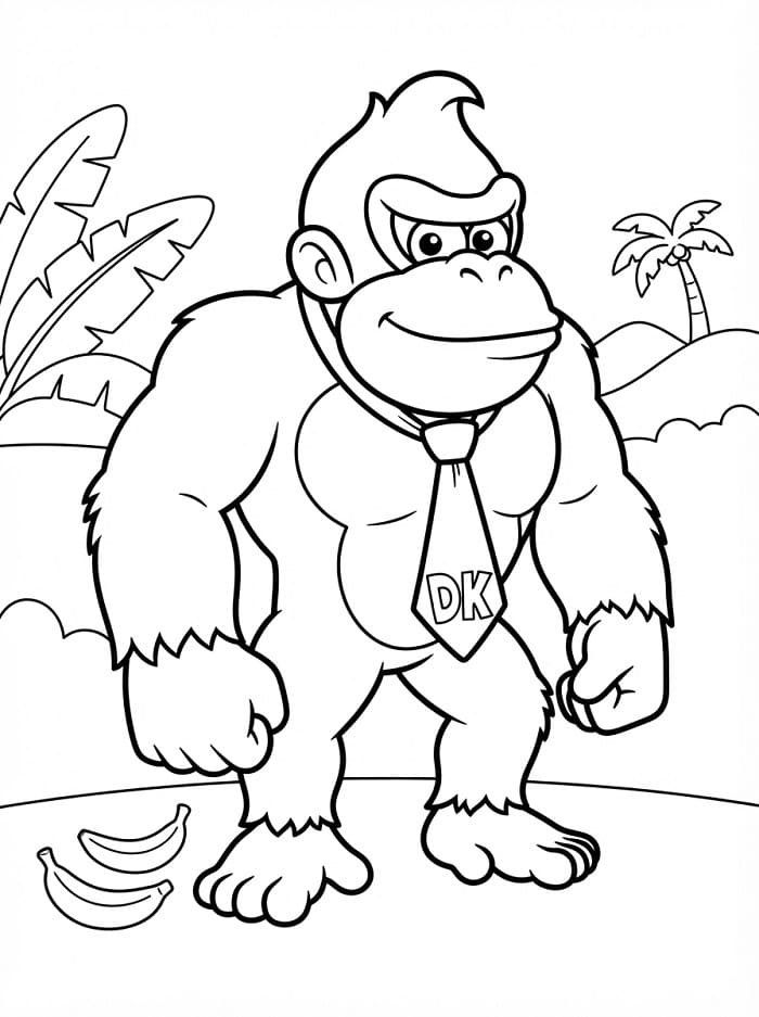 Donkey Kong da Mario Bros da colorare