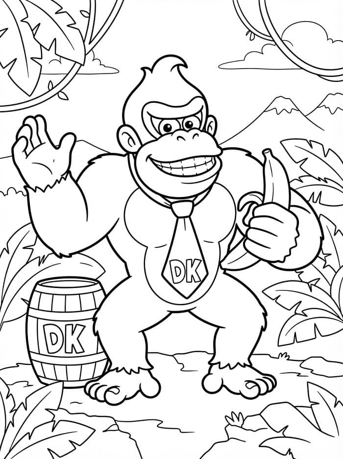 Donkey Kong in Regalo da colorare