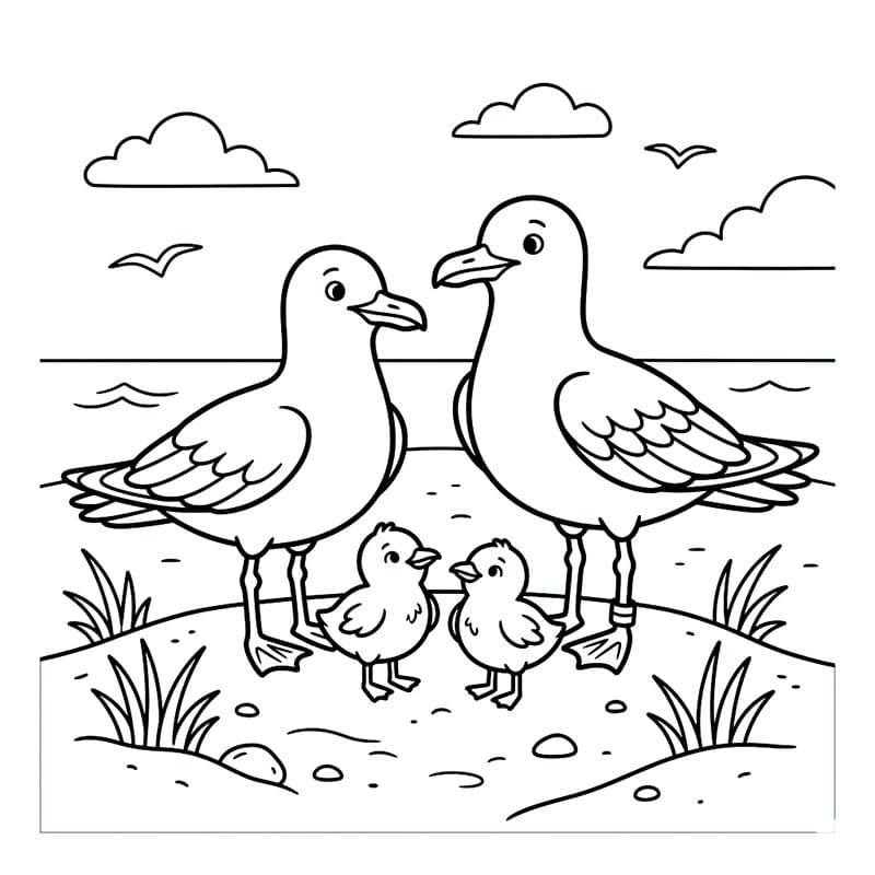 Gabbiano per Bambini da colorare