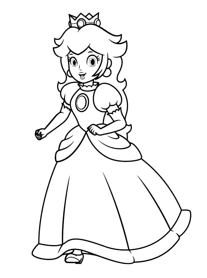 Gentile Principessa Peach da colorare