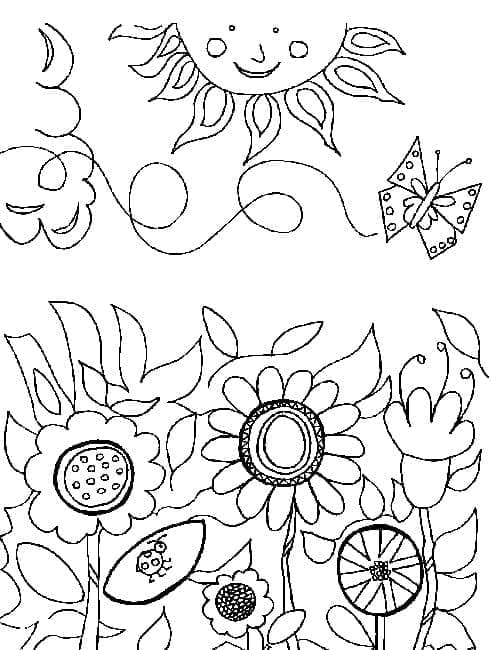 Giardino Stampabile per Bambini da colorare