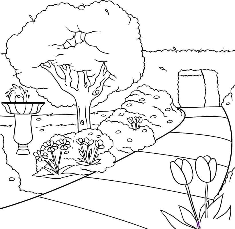 Giardino Versione Stampabile da colorare