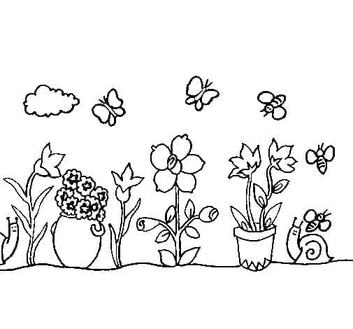 Giardino per Bambini da colorare