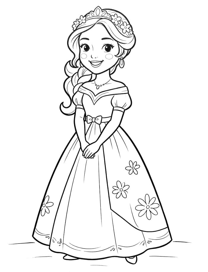 Graziosa Principessa Elena da colorare