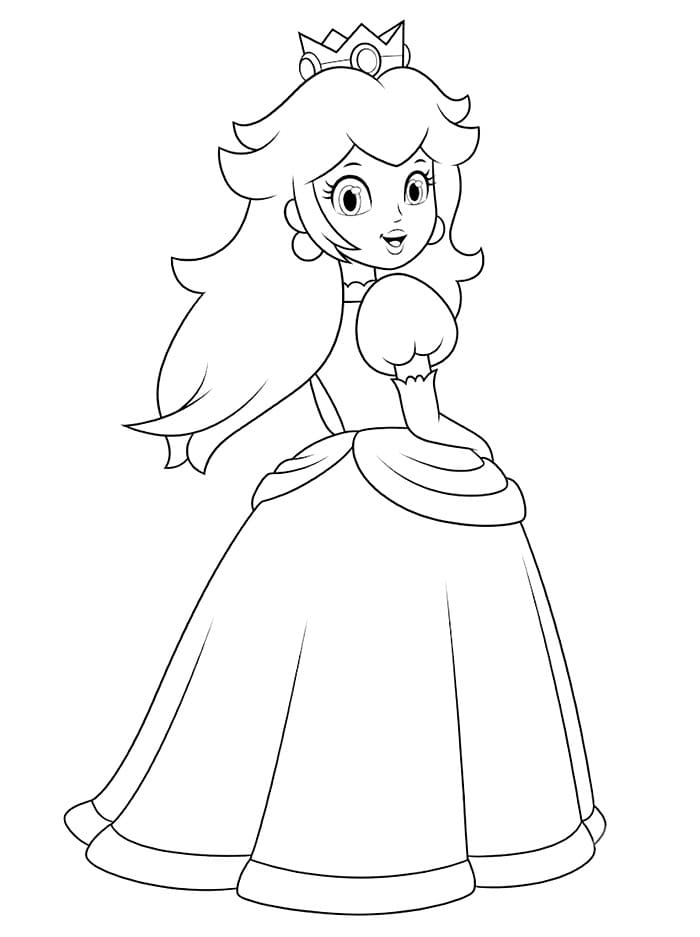 Graziosa Principessa Peach da colorare