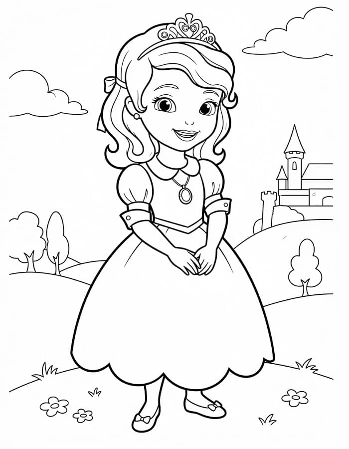 Graziosa Principessa Sofia da colorare