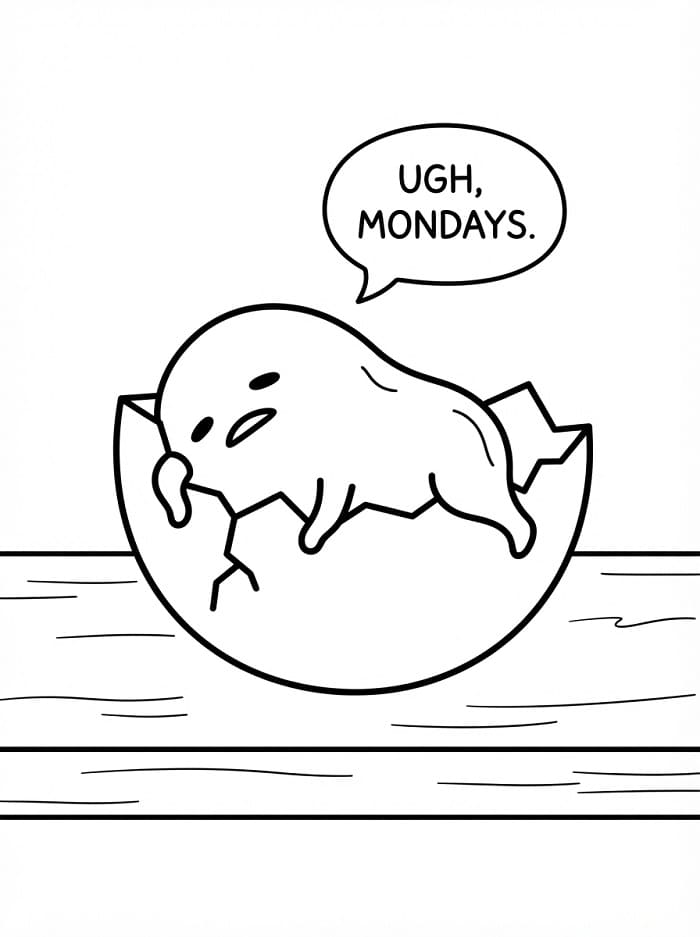 Gudetama Cartone Animato da colorare