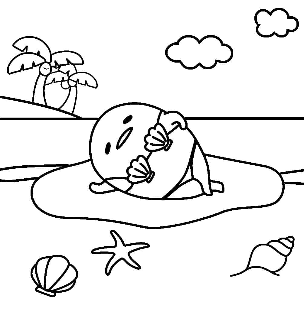 Gudetama Gratuito per Bambini da colorare