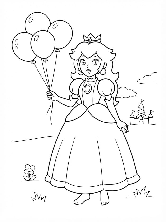Immagine Gratuita Principessa Peach da colorare