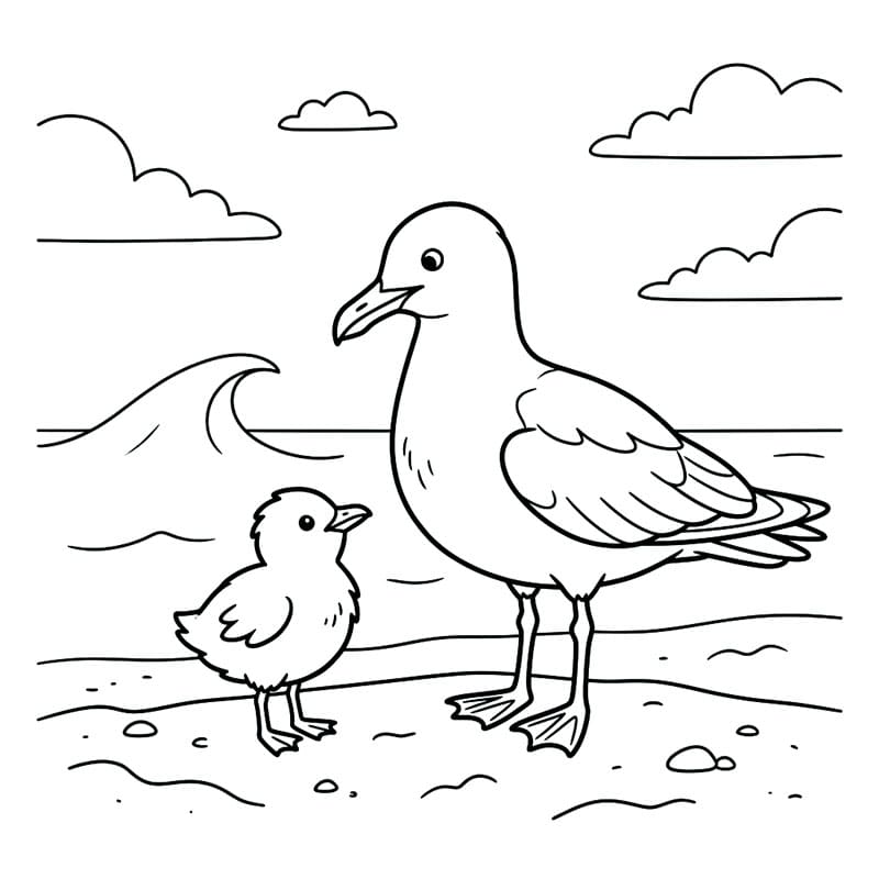 Immagine Gratuita di Gabbiano da colorare