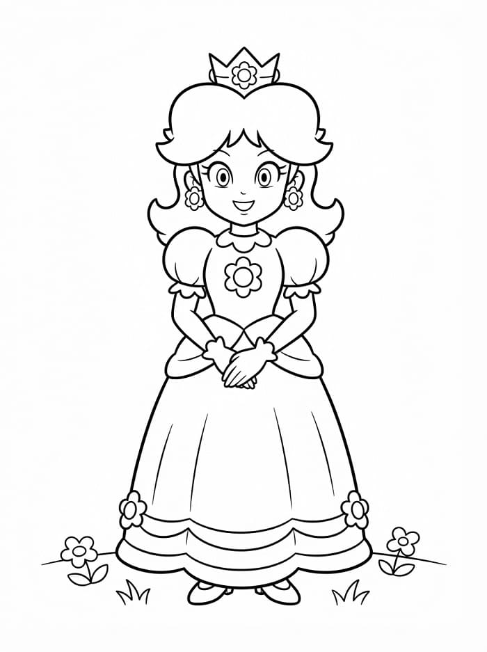 Immagine Gratuita di Principessa Daisy da colorare