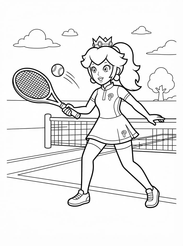Immagine Gratuita di Principessa Peach da colorare