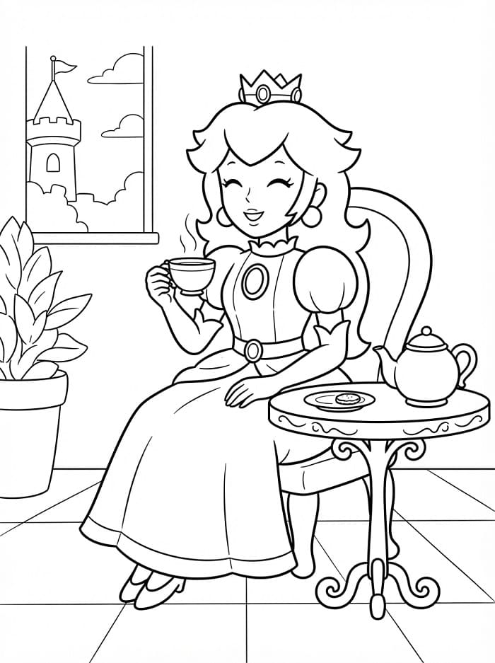 Immagine Libera di Principessa Peach da colorare