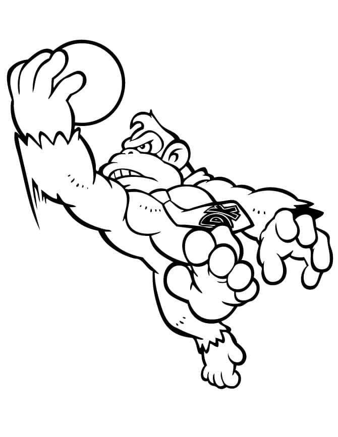 Immagine Stampabile di Donkey Kong da colorare