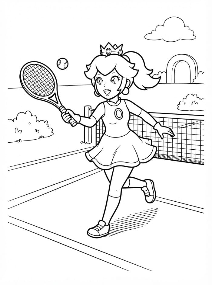 Immagine Stampabile di Principessa Peach da colorare