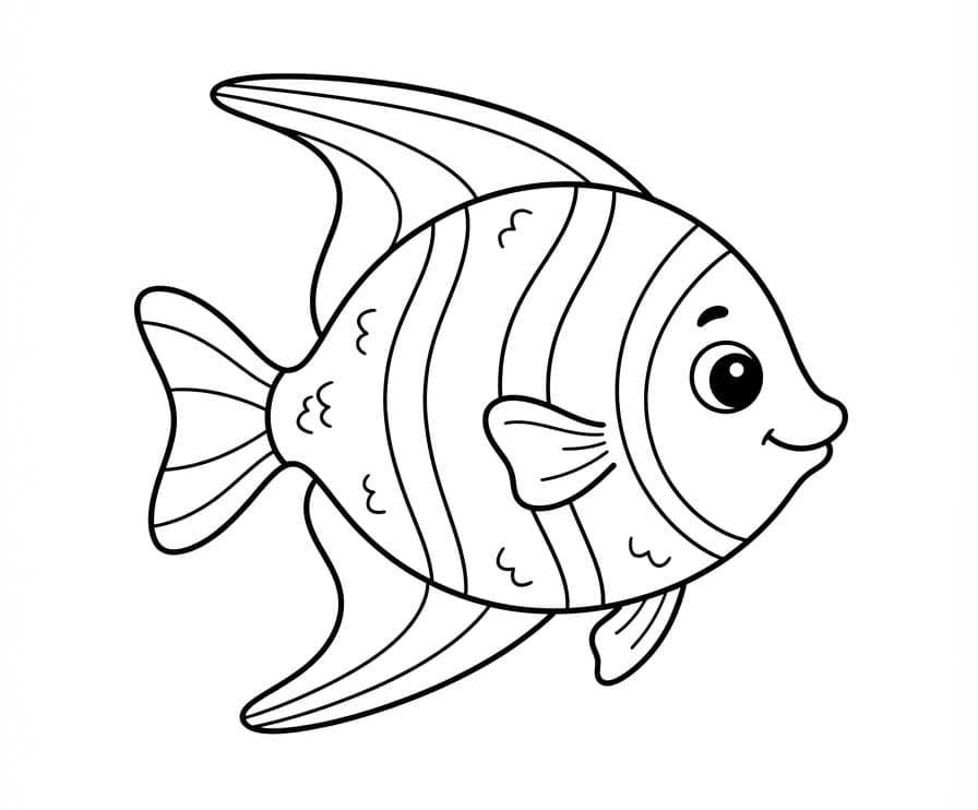 Incantevole Pesce Angelo da colorare