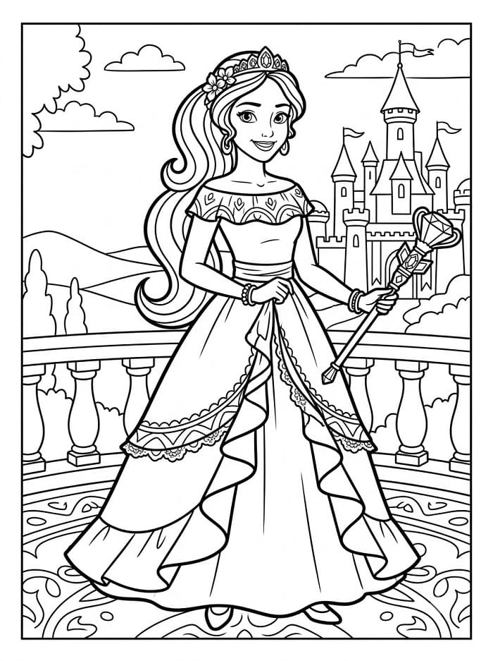 Incantevole Principessa Elena da colorare