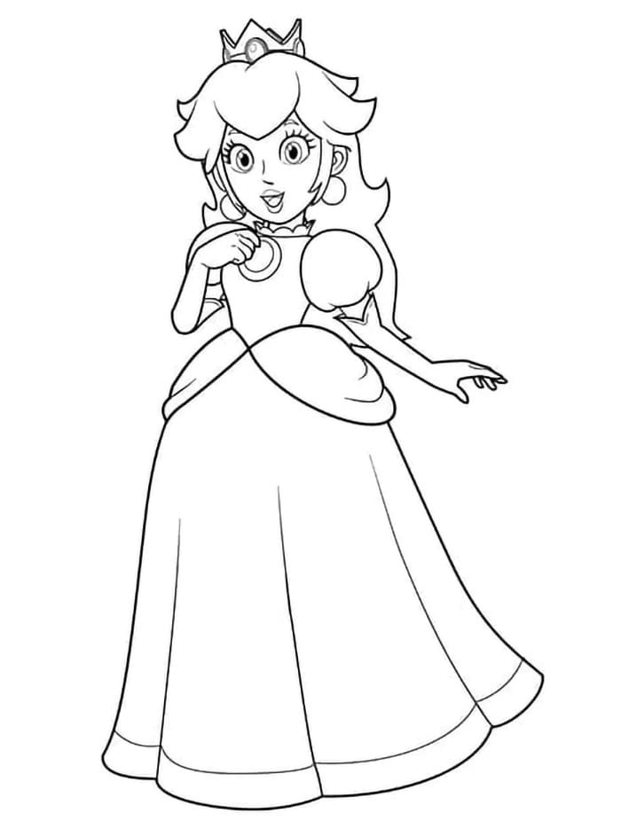 Incantevole Principessa Peach da colorare