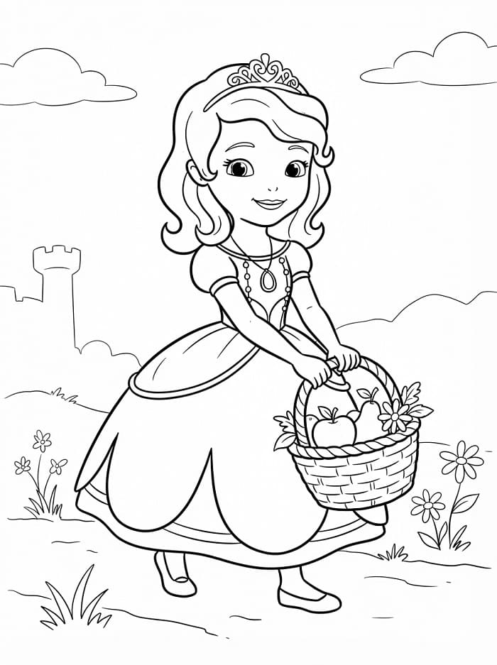 Incantevole Principessa Sofia da colorare